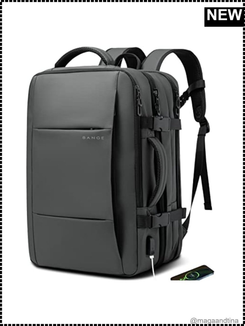 BANGE Expandable 26-45L Carry-on Travel Backpack Briefcase 17.3 Laptop